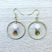 Load image into Gallery viewer, Clear Heart Mala Bracelet and Earring Set