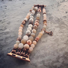 Load image into Gallery viewer, Beaded Apple Watch Strap Rose Gold Mix