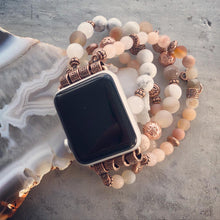 Load image into Gallery viewer, Beaded Apple Watch Strap Rose Gold Mix