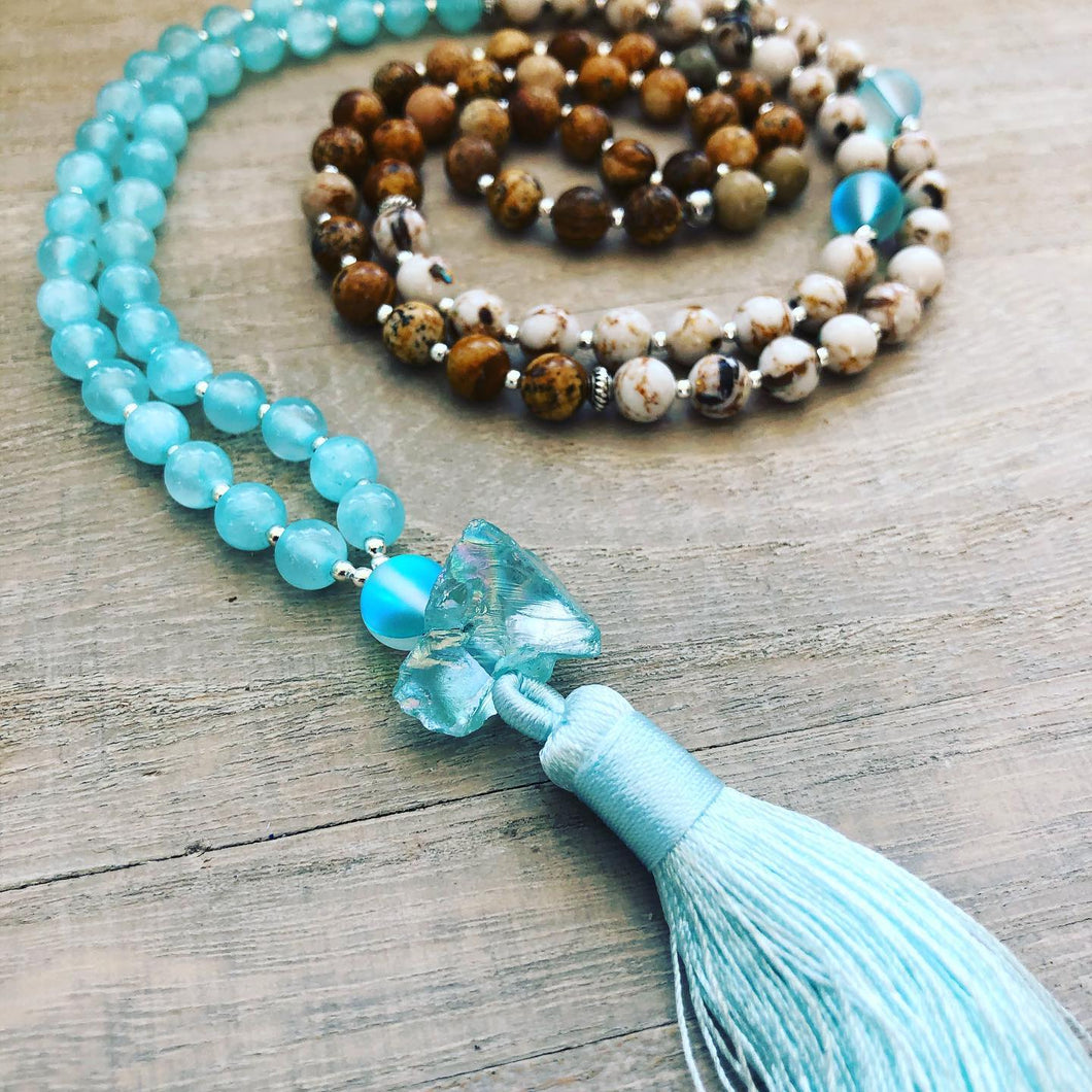 Beach Glass Mala Necklace