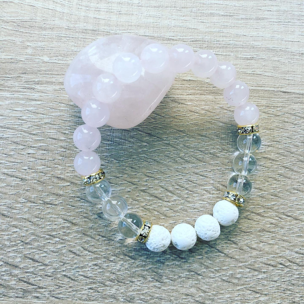 Clear Heart Mala Bracelet