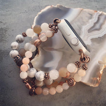 Load image into Gallery viewer, Beaded Apple Watch Strap Rose Gold Mix
